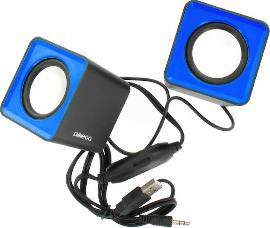 Omega Surveyor Computerlautsprecher 2.0 mit Leistung 6W in Blau Farbe
