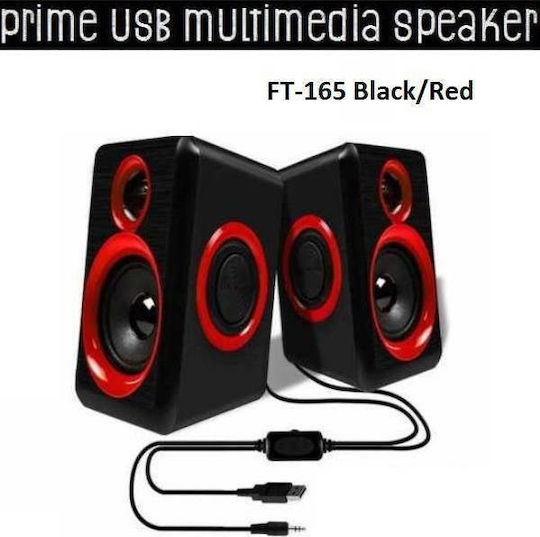Tele FT-165 Ηχεία Υπολογιστή 2.0 Κόκκινα