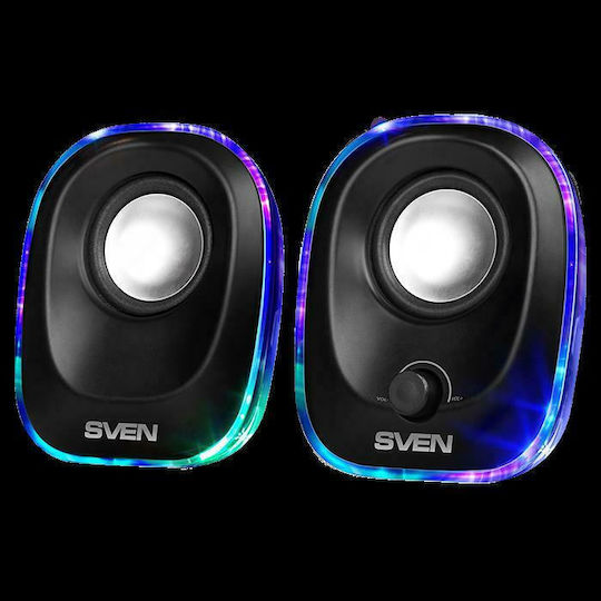 Sven 330 Ηχεία Υπολογιστή 2.0 με Ισχύ 2.5W Μαύρα