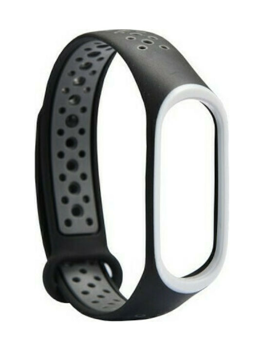 Λουράκι Σιλικόνης Μαύρο-Γκρι (Mi Band 3/Mi Smart Band 4)