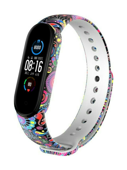 Λουράκι Σιλικόνης Colorful Peacock (Mi Smart Band 5/Mi Smart Band 6)