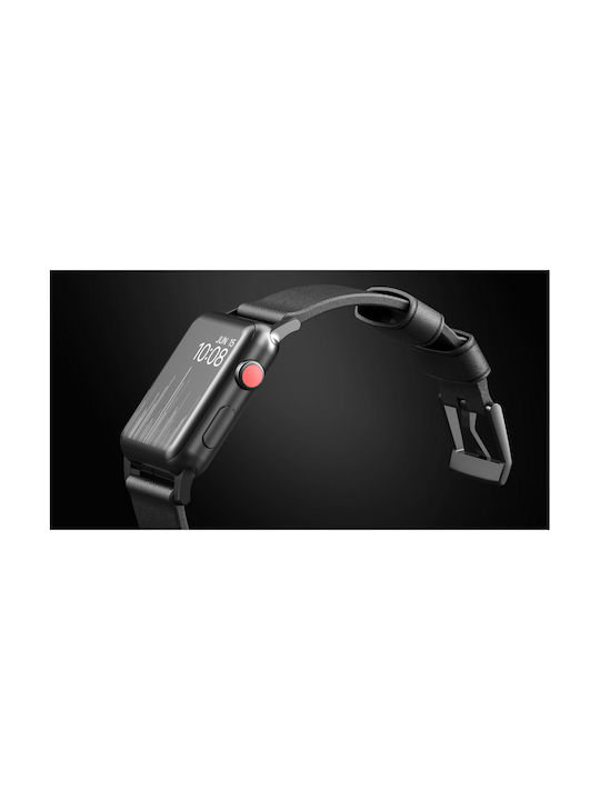 Nomad Modern Strap Δερμάτινο Μαύρο-Μαύρο (Apple Watch 42/44mm)