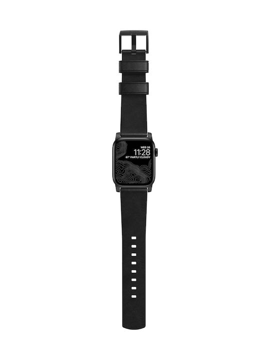 Nomad Modern Strap Δερμάτινο Μαύρο-Μαύρο (Apple Watch 42/44mm)
