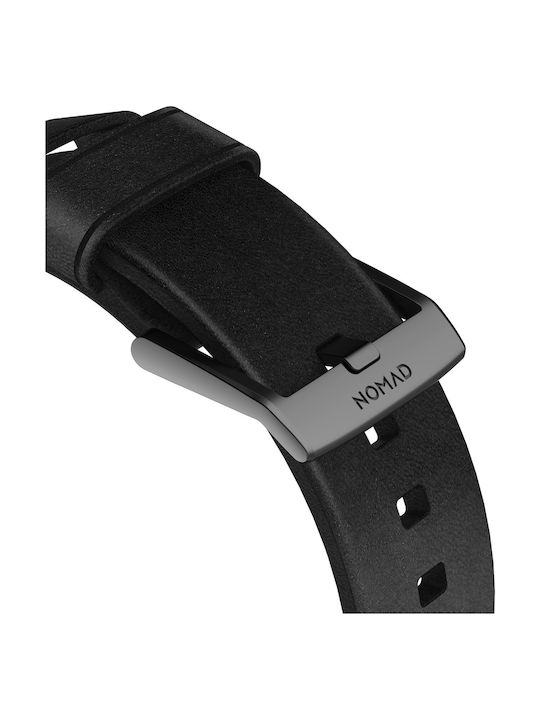 Nomad Modern Strap Δερμάτινο Μαύρο-Μαύρο (Apple Watch 42/44mm)