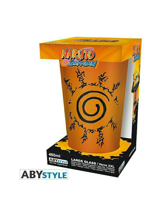 Abysse Naruto Konoha & Sea Symbol Glass made of Glass in Orange Color 400ml