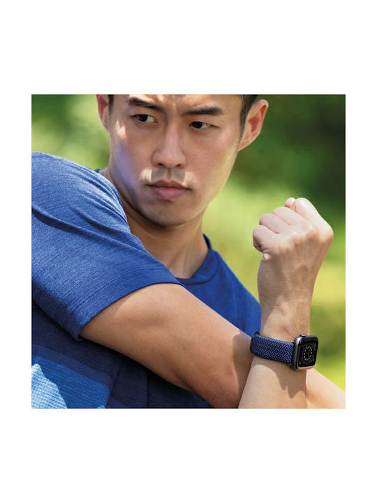 Uniq Aspen Braided Λουράκι Υφασμάτινο Oxford Blue (Apple Watch 44/45/46mm/Ultra 49mm)