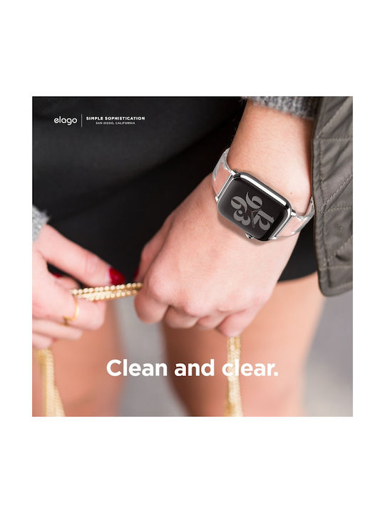 Elago Fluoro Rubber Premium Armband Silikon Transparent (Apple Watch 38/40/41/42mm) EAW-BANDTPU-40TR