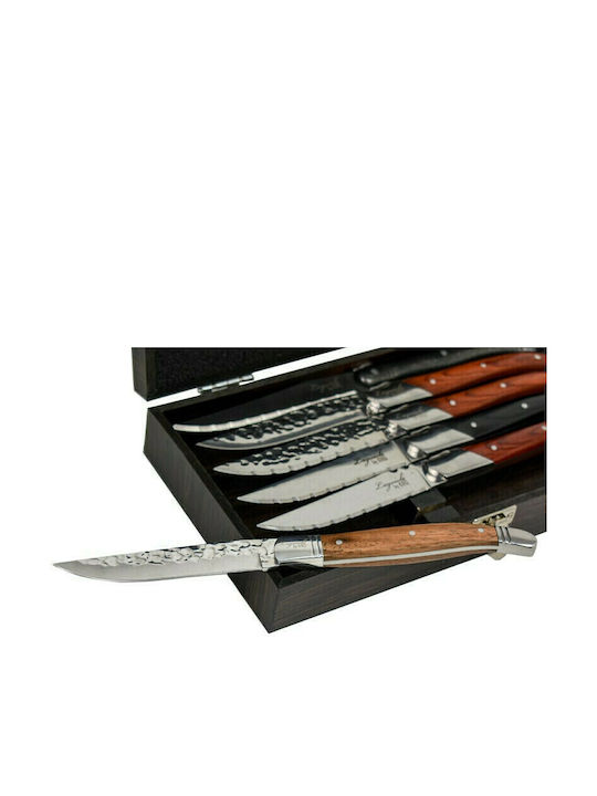 Kiro Laguiole Knives Steak made of Stainless Steel Dark Wood 6pcs