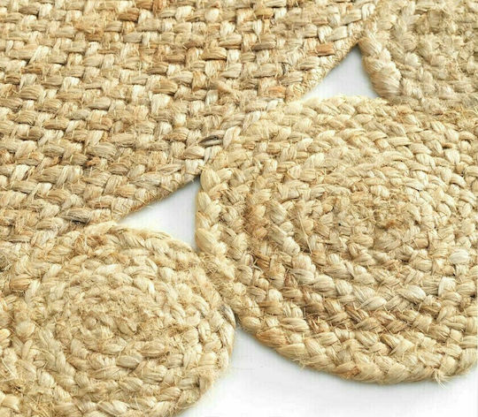 Kipper Cordou Teppich Rund Sommer Korbweide Beige