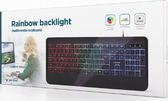 Gembird KB-UML-03 Gaming Πληκτρολόγιο με RGB φωτισμό (Αγγλικό US)