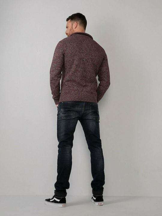 Men's Knitted Cardigan Burgundy