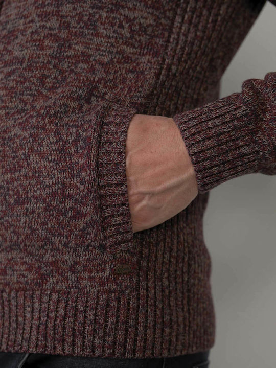Men's Knitted Cardigan Burgundy