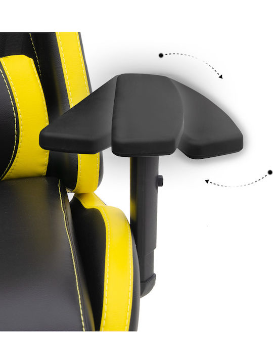 Megapap Vortex Scaun Gaming Din piele ecologică cu Brațe Reglabile Yellow / Black