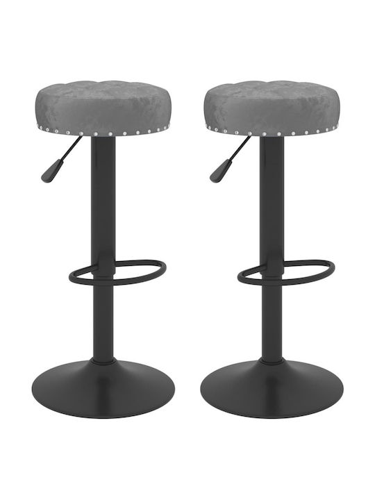 Stool Bar with Adjustable Height Dark Grey 2pcs 38.5x38.5x83-83cm