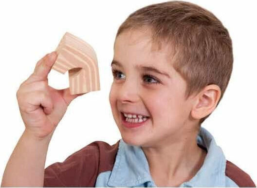 Edushape Stackable Building Blocks with Wood Finish Wooden for 3+ Years 80 Pieces