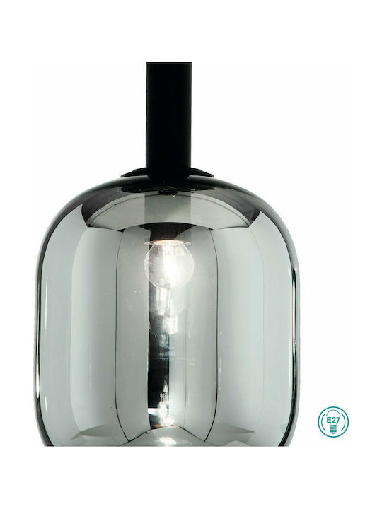 Ondaluce Pendant Light Black Ball with Socket E27 30cm
