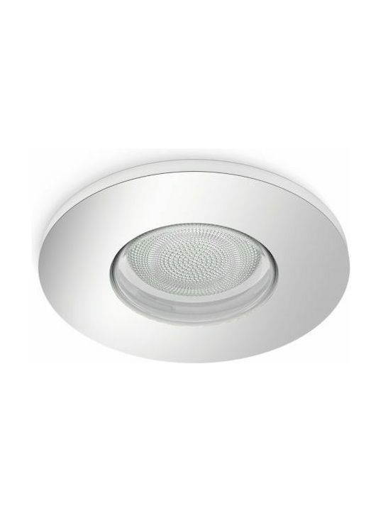 Philips Кръгла Металик Вграден Спот с Патрон GU10 Сребрист 9.2x9.2см. 3бр