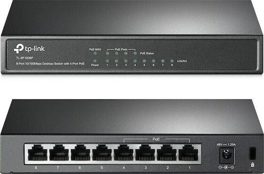 TP-LINK TL-SF1008P v4 Unmanaged L2 PoE Switch με 8 Θύρες Ethernet
