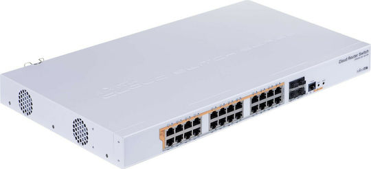 MikroTik CRS328-24P-4S+RM Verwaltet L2 PoE+ Switch mit 24 Ports Gigabit (1Gbps) Ethernet und 4 SFP Ports