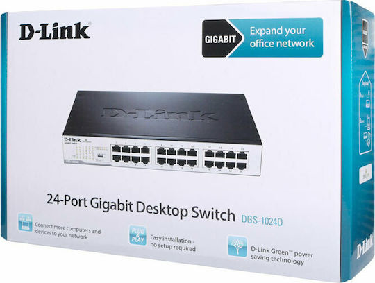 D-Link DGS-1024D Unmanaged L2 Switch with 24 Gigabit (1Gbps) Ethernet Ports