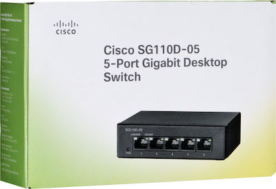 Cisco SG110D-05 Unmanaged L2 Switch με 5 Θύρες Gigabit (1Gbps) Ethernet