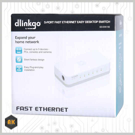 D-Link GO-SW-5E Unmanaged L2 Switch με 5 Θύρες Ethernet