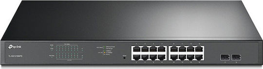 TP-LINK TL-SG1218MPE Managed L2 PoE+ Switch with 16 Gigabit (1Gbps) Ethernet Ports and 2 SFP Ports