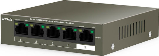 Tenda TEF1105P-4-63W Unmanaged L2 PoE+ Switch with 5 Ethernet Ports