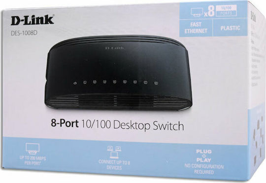 D-Link DES-1008D Negestionat L2 Switch cu 8 Porturi Ethernet
