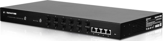 Ubiquiti Edgeswitch 12 Fiber Verwaltet L2 Power over Ethernet Switch mit 4 Ports Gigabit (1Gbps) Ethernet und 12 SFP Ports