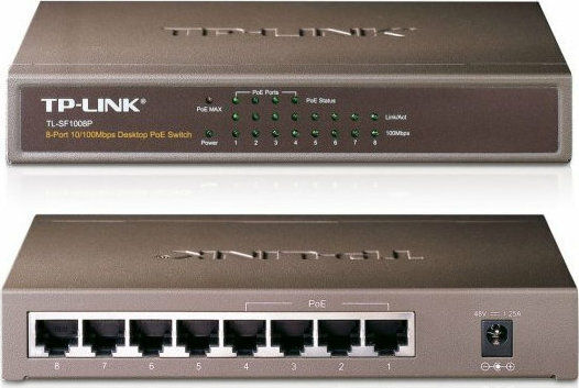 TP-LINK TL-SF1008P v5 Negestionat L2 PoE Switch cu 8 Porturi Ethernet