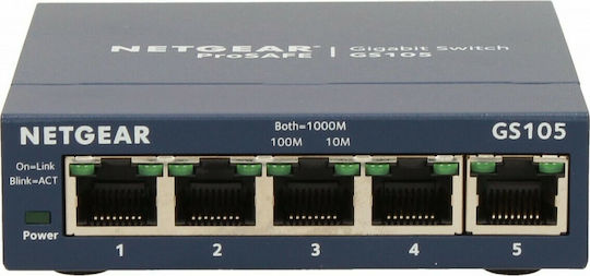 NetGear GS105GE Negestionat L2 Switch cu 5 Porturi Gigabit (1Gbps) Ethernet