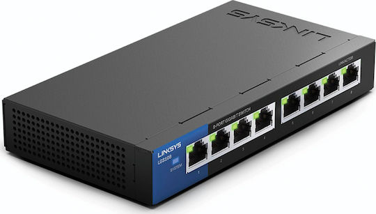 LinkSys LGS108 Unmanaged L2 Switch με 8 Θύρες Gigabit (1Gbps) Ethernet
