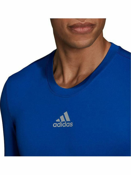 adidas Techfit Ανδρική Ισοθερμική Μακρυμάνικη Μπλούζα Μπλε