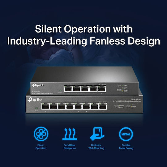 TP-LINK TL-SG108-M2 v1 Unmanaged L2 Switch με 8 Θύρες Ethernet