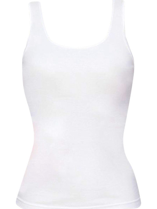Women's Sleeveless Cotton T-Shirt White 2Pack