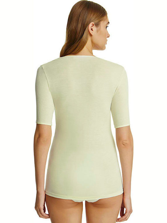 Palco Classic 4/501 Women's Short Sleeve Woolen T-Shirt Beige