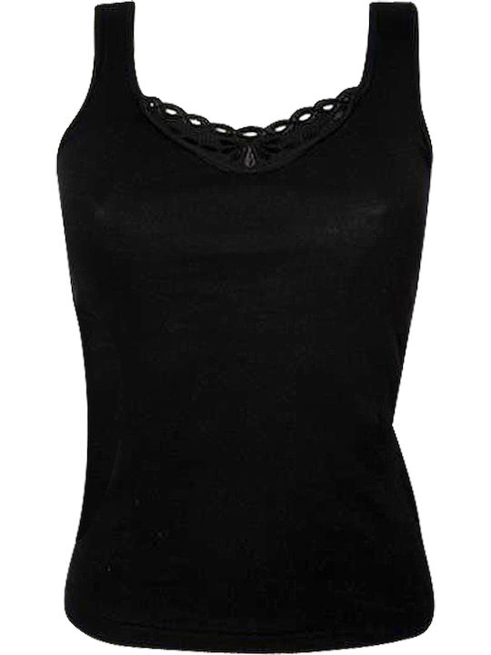 Women's Sleeveless Cotton T-Shirt Black 2Pack
