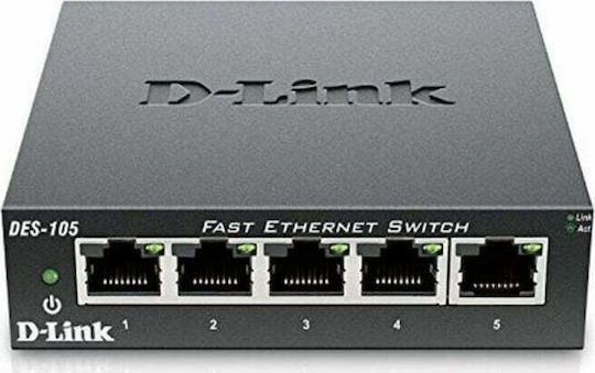 D-Link DES-105 Unverwaltet L2 Switch mit 5 Ports Ethernet