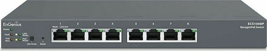 EnGenius ECS1008P v1 Managed L2 PoE Switch με 8 Θύρες Gigabit (1Gbps) Ethernet