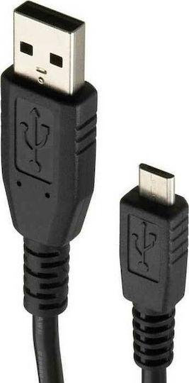 Powertech Regular USB 2.0 to micro USB Cable Μαύρο 5m CAB-U010 1τμχ