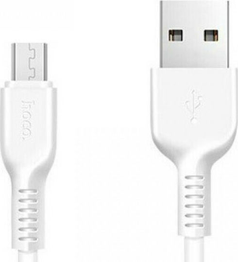 Hoco Regular USB 2.0 to micro USB Cable Λευκό 2m (X20 Flash)