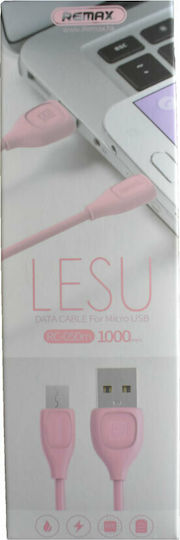 Remax Regular USB 2.0 to micro USB Cable Ροζ 1m (Lesu)