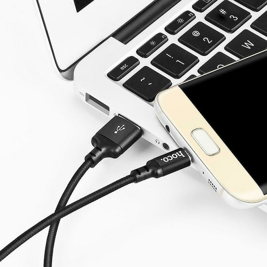 Hoco Braided USB 2.0 to micro USB Cable Μαύρο 1m (X14)