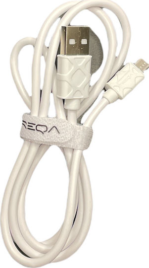Treqa Regular USB 2.0 to micro USB Cable Λευκό 1m CA-8061 1τμχ