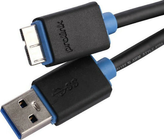 Prolink Regular USB 3.0 to micro USB Cable Μαύρο 1.50m (PB458-0150)