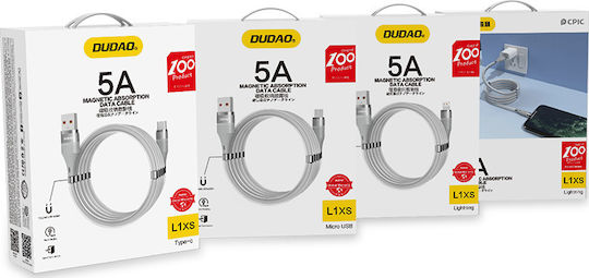 Dudao Self-Organizing 1m Magnetic USB 2.0 to micro USB Cable Gray (L1XSM)