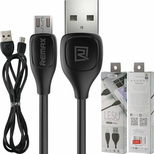 Remax Lesu RC-050m Regulär USB 2.0 auf Micro-USB-Kabel Schwarz 1m 1Stück
