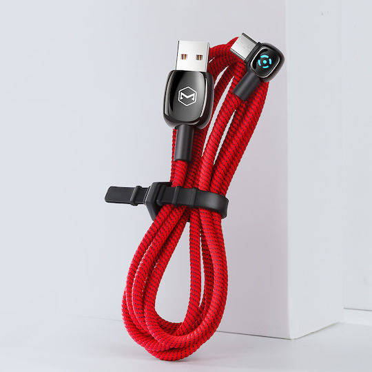 Mcdodo Woodpecker CA-5931 1m Angle (90°) / Braided USB 2.0 to micro USB Cable Red (CA-5931)