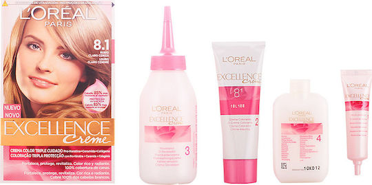 L'Oreal Paris Excellence Creme Vopsea de Păr 8.1 Blond Deschis Cenușiu 48ml